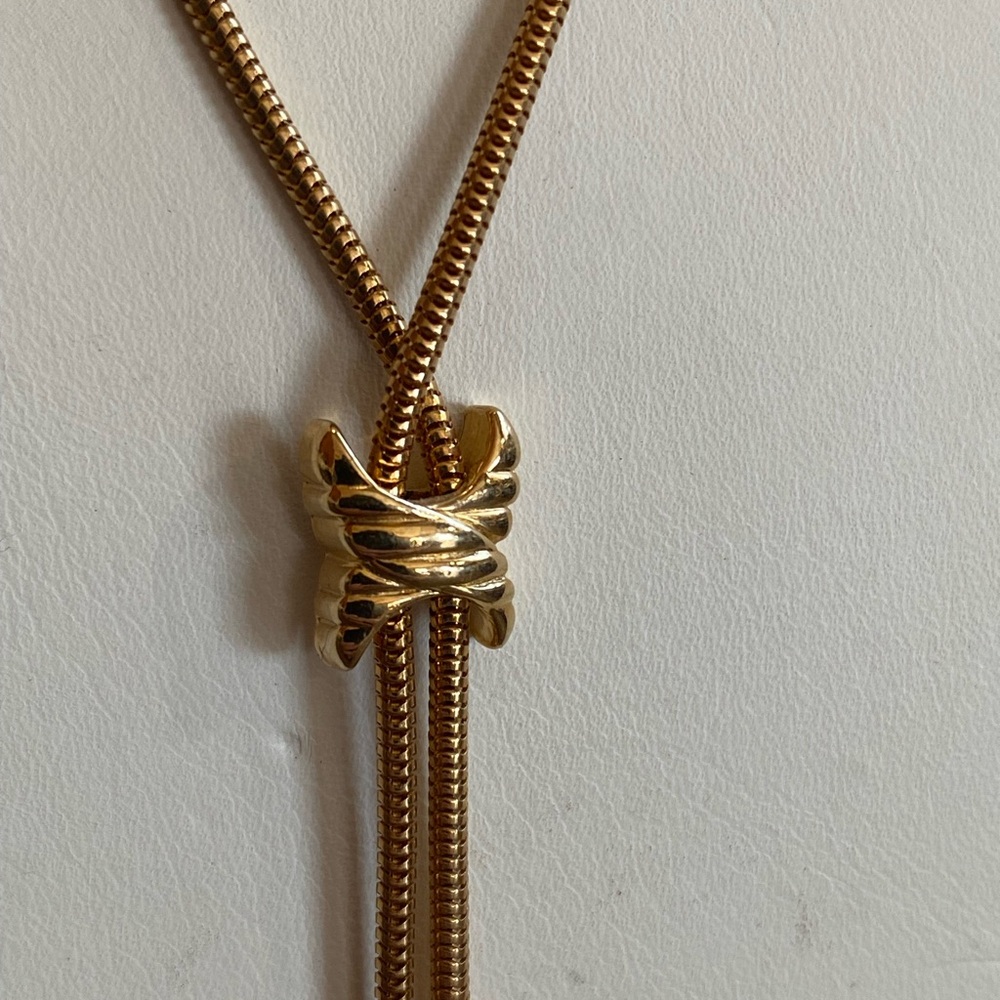 Vintage gold-tone Artistry stationary lariat Snake Chain necklace - Picture 5 of 5